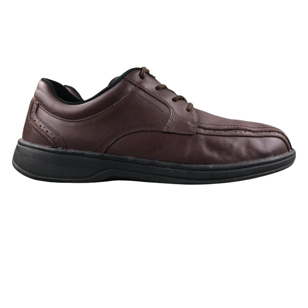 OrthoFeet Men's Size 13 2E WIDE Gramercy Brown Leather Dressy Oxfords Shoes 467